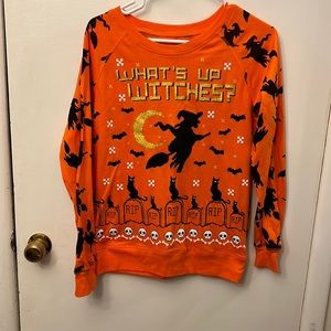 Halloween Shirt Orange/Witch Junior Medium